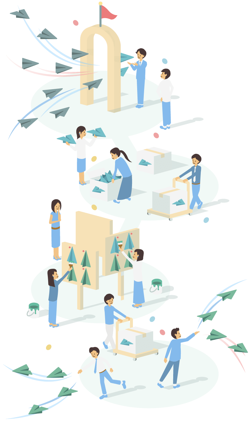 Tayoriのコンセプトを表すイラスト(スマートフォン版)